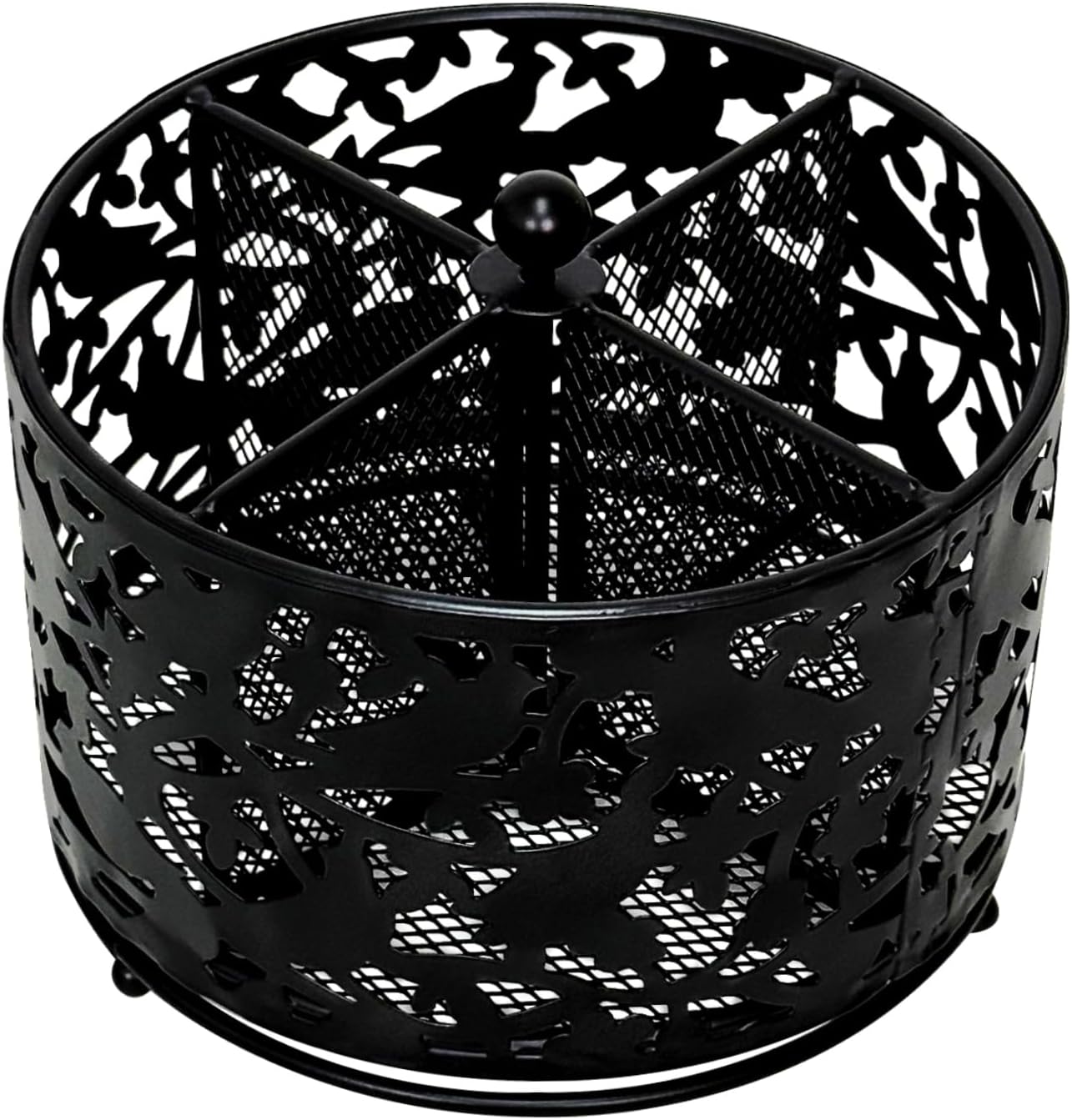 360 Degree Rotate Pen Holder for Desk Mesh Desk Pen Organizer Pencil Holder Large Capacity Accessories & Workspace Organizers for School,Home (Black, No hook)