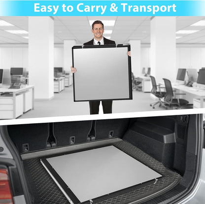 Magnetic White Board Dry Erase Board for Wall，72" x 40" Wall-Mounted Aluminum Frame Marker Board, Foldable Portable Whiteboard with a Long Pen Tray for School, Classroom, Office & Home