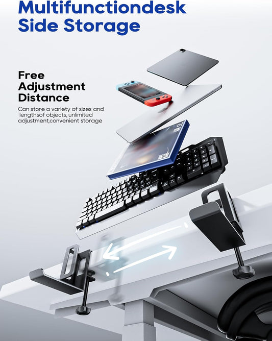 NODOCA 2-Slot Laptop Storage for Desk, Vertical Laptop Stand for Desk, MacBook Vertical Stand, with Headphone Holder, Desk Side Storage for MacBook/Surface/Samsung/HP/Dell[L, Black]