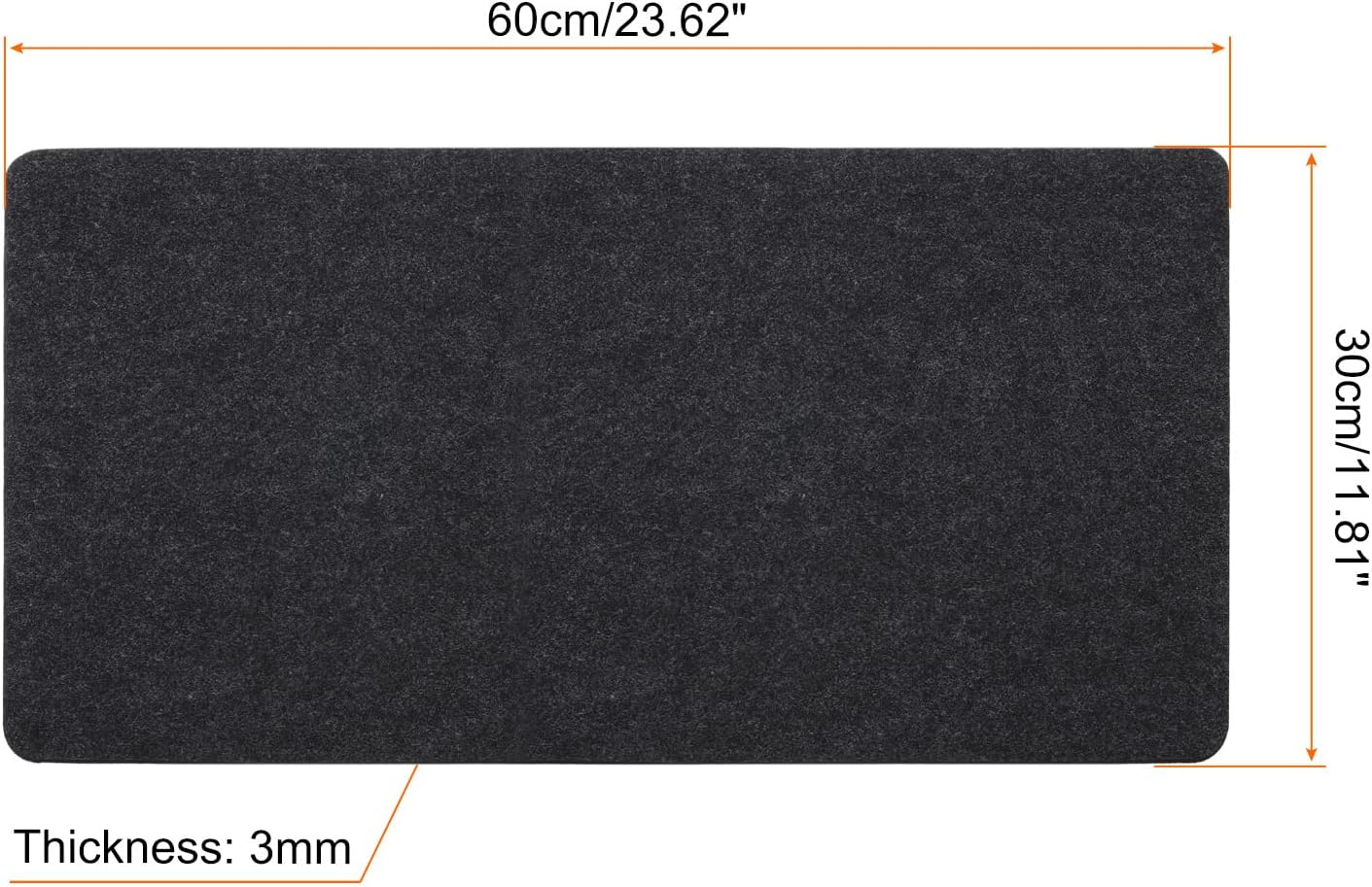 PATIKIL 24"x12" Desk Mat Protector, Felt Dual Side Mouse Pad Writing Mat for Office Home, Gray