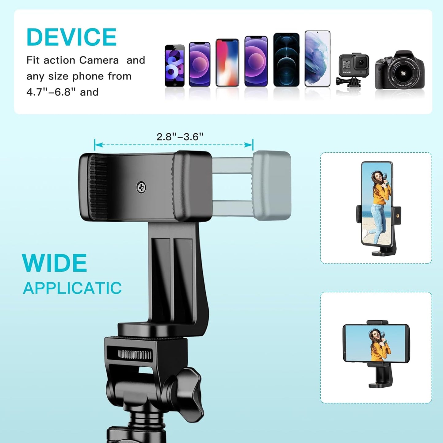 Phone Tripod, 86" Tall Tripod for iPhone with Flexible Gooseneck & Remote, Portable Aluminum Cellphone Stand for Selfies, Video Recording,Travel, Compatible with iPhone Android