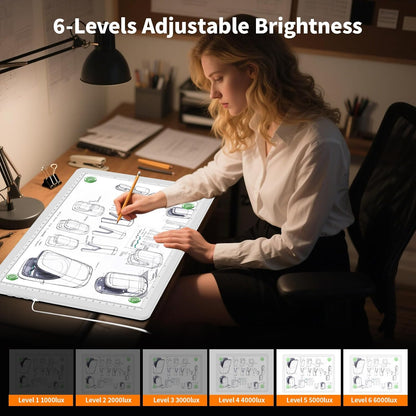 Elice Magnetic A4 Light Board for Diamond Painting, Ultra-Thin Tracing LED Light Box with Side Buttons, Super Bright Diamond Art Light Pad, Light Table for Drawing, Sketching, Weeding Vinyl - Black