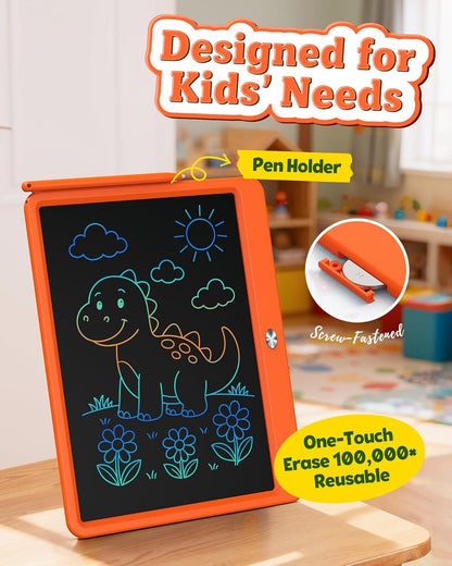 Bravokids 12 Inch LCD Writing Tablet for 3 Year Olds - Electronic Drawing Pad and Doodle Board as Educational Birthday Gifts for Girls and Boys (Pink)