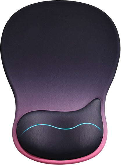 EooCoo Ergonomic Mouse Pad with Gel Wrist Rest Support, Middle Concave Design for Natural Wrist Alignment, Non-Slip Base Mousepad for Laptop, Computer, Office Desk Accessories, Carpal Tunnel Syndrome