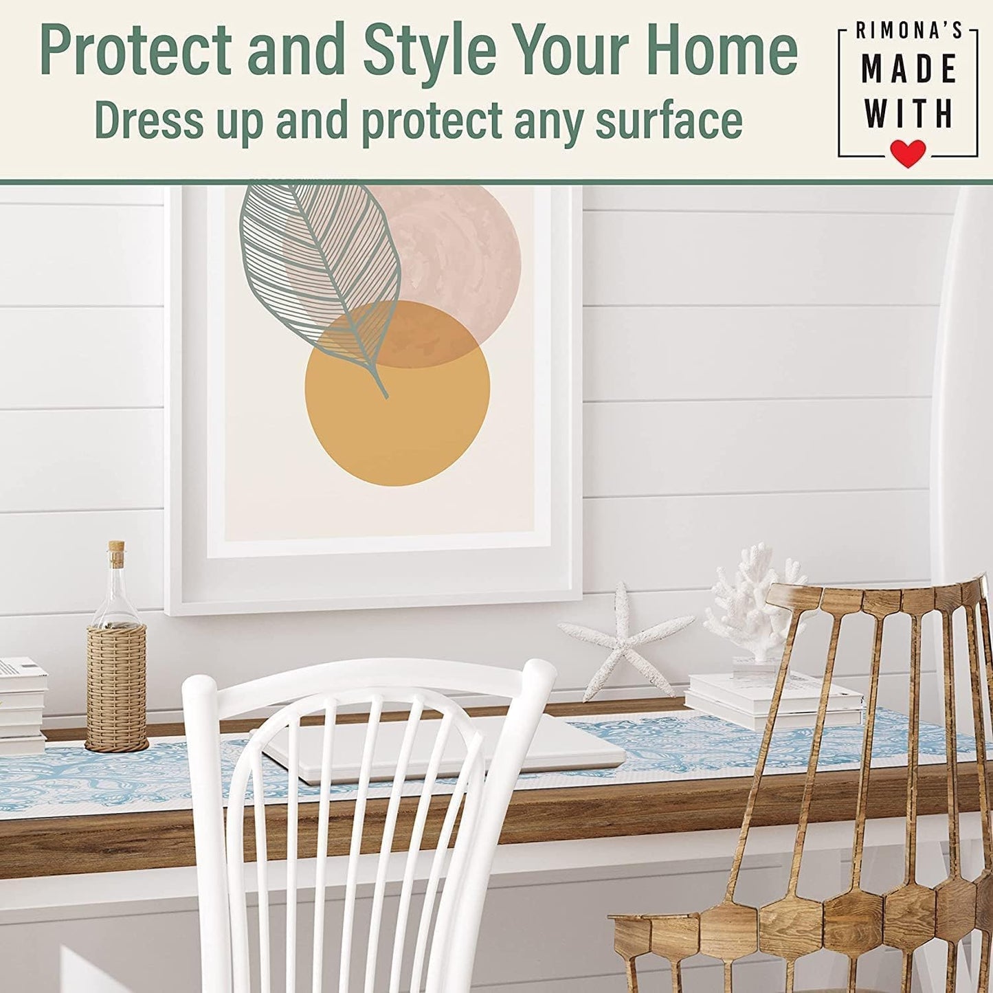 RIMONA'S Heat Resistant Table Runner - Waterproof, Trivet Runner, Heat Proof Table Protector, Trivet Table Runner, Ideal for Gifting, Mother-in-Law Gift, All-Natural Cork Table Runner