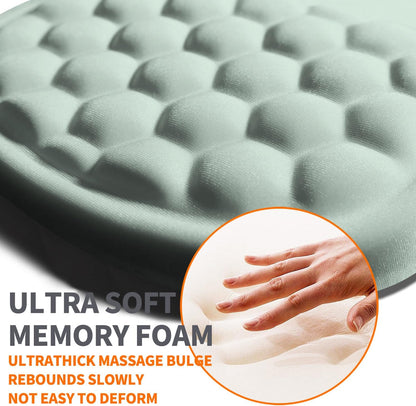Ergonomic Joint Wrist Support Mouse Pad with Memory Foam Cushion Massage Bump, Carpal Tunnel Pain Relief Mousepad Slope Design for Wrist Rest, 11.8x7.9 in, Black