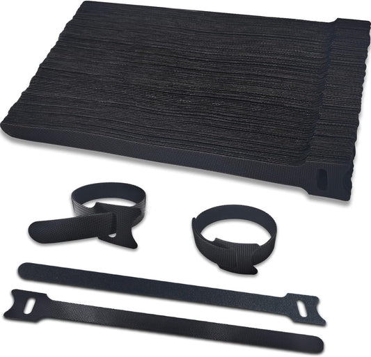 40pcs Reusable Cable Ties - 4 Sizes (6/8/10/12 Inch) - Hook and Loop Cinch Straps for Wire Management - Heavy Duty Cord Organizer & Wire Ties for Electronics, PC, Home & Office