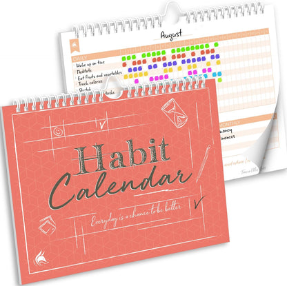 Clever Fox Habit Tracker Calendar – Inspirational Goal Tracker and Habit Calendar for Atomic Habits – Colorful Habit & Goal Planner Journal to Boost Productivity – 24 Months, 10″ x 8″ (Black)