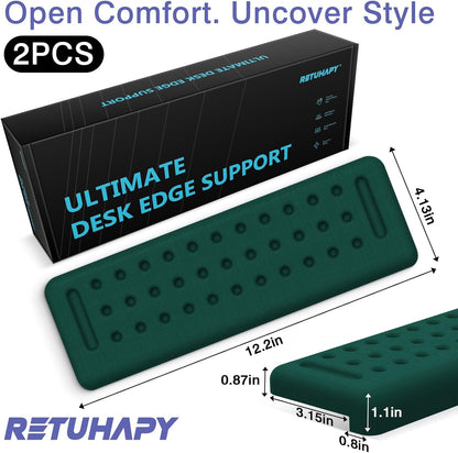 L-Shaped Desk Edge Cushion, 2 PCS Elbow Rest for Desk with Ergonomic Support, Memory Foam Elbow Pad & Arm Rest for Palm, Wrist & Forearm, Non-Slip & Separate Design, Office & Home, Black
