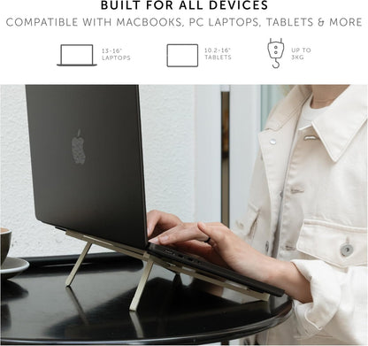 Native Union Fold Laptop Stand – Ultra-Slim Foldable & Portable Laptop Stand – Ergonomic & Optimized Viewing Angle – for 13 to 16 Inch MacBooks & Laptops, 10 to 16 Inch iPads & Tablets (Black)