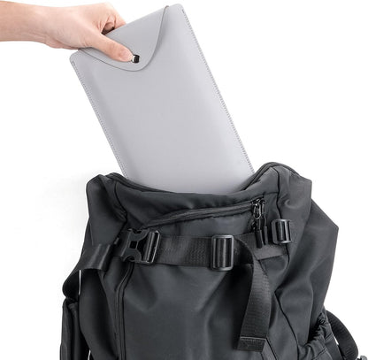Geekria Slim Keyboard Sleeve Case, Vegan Leather Travel Portable Bag, Compatible with Apple Magic Keyboard with Numeric Keypad, Logitech MX Keys S/MX Keys / MK955(Light Gray)
