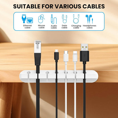 AHASTYLE Cable Organizer Holder 5 Slots Desktop Cord Wire Clips Keeper for Organizing USB Cable/Power Cord/Wire Home Office and Car (Pink)