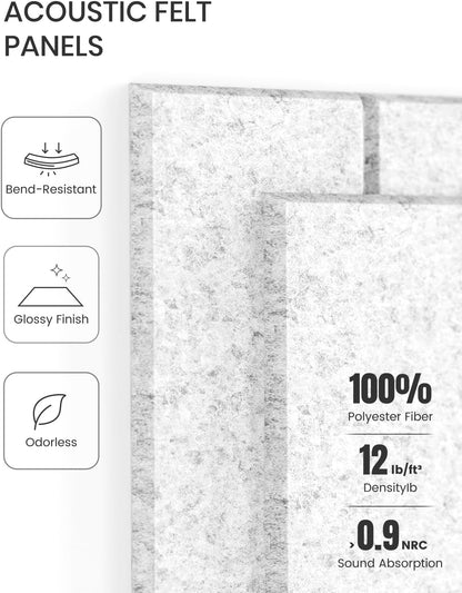 Fluxynara Large Felt Bulletin Board 48" x 36" Cork Board Alternative-12 Pack with 70 Safe Removable Adhesive Tabs, Cork Boards for Walls Cork Board for Home Office Classroom Pin Board (Oatmeal)