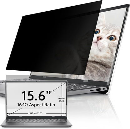 IPROKKO Laptop Privacy Screen 14 Inch 16:9 Aspect, Compatible with HP, Dell, Acer, Asus, Samsung, Lenovo Yoga & More, Removable Anti Blue Light Glare Spy Computer Monitor Filter Security Shield