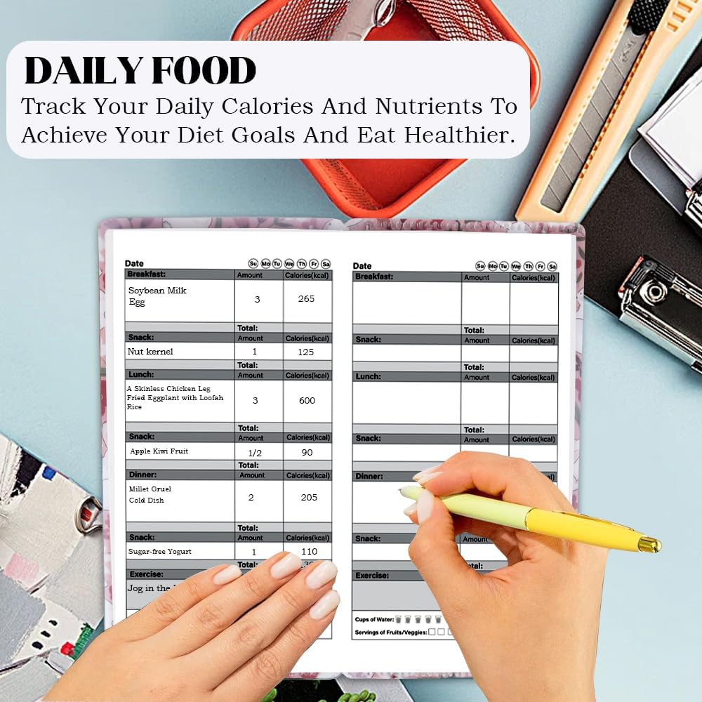 qianshan Travelers Notebook Inserts with PVC Sleeve,Undated Weekly Planner,Weekly To Do List Notepad,TN Journal,30 Sheets,8.5" x 4.7",Pocket Travelers Notebook for Journals,Diaries,Planners,Pink Cat