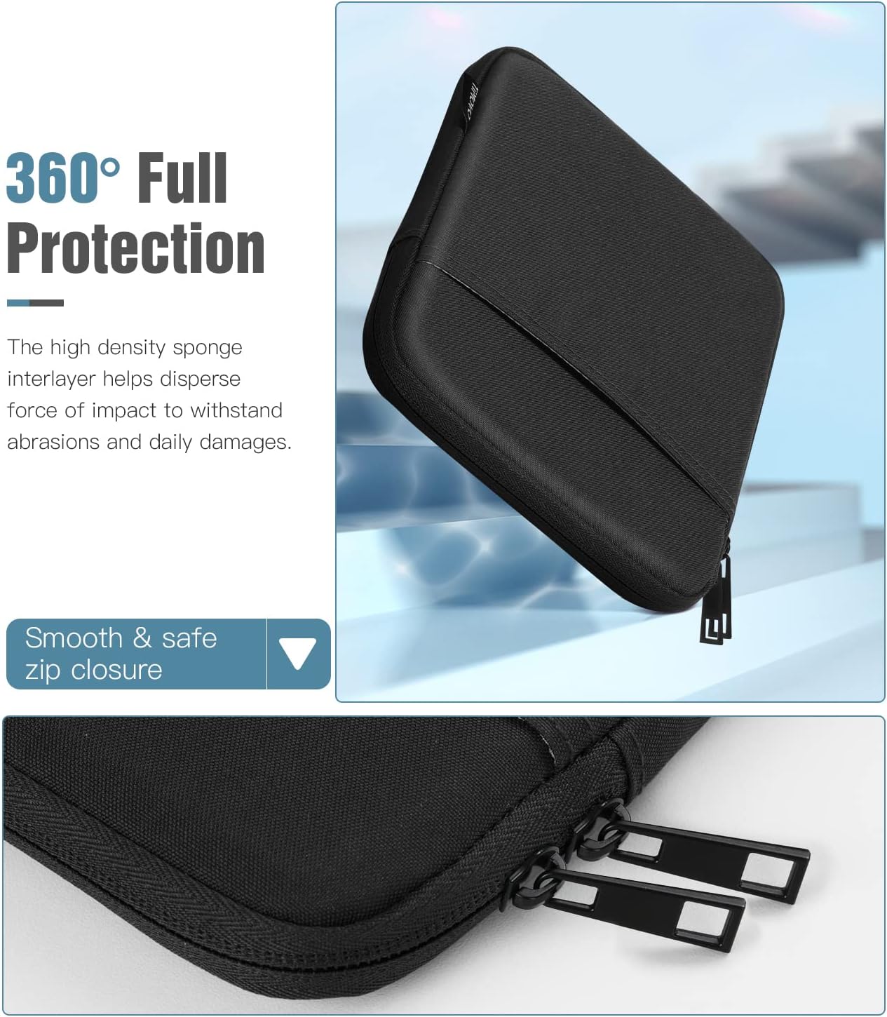 TiMOVO 9-11" Tablet Sleeve Bag for iPad 11-inch A16 2025, iPad 10.9"/10.2"| Air 11 Inch/5th/4th Gen. 10.9", Galaxy Tab A9+/A11Plus 11", Protective Bag Fit Smart Keyboard, Dusty Blue
