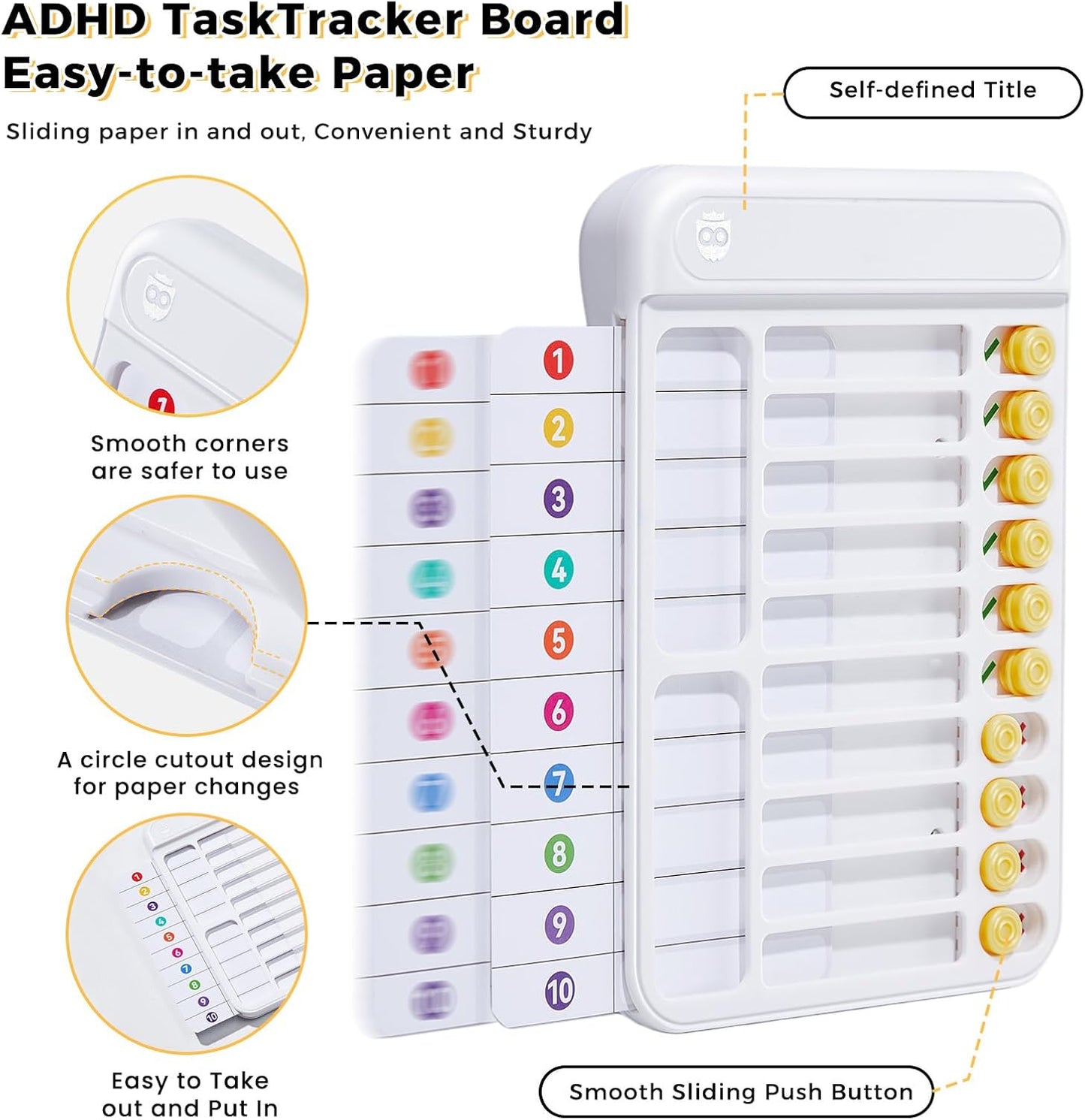 Chore Chart for Kids, Checklist Planning Board with Sliders, 19 Personalizable Sheets and Magnetic Marker, ADHD Tools for Kids to Do List Routine Chart Visual Schedule Board with Stand