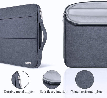 Voova 15.6 16 Inch Laptop Sleeve Case Compatible with MacBook Pro 16 M1/M2/M3/M4 Max 2019-2025, 15.6-16” Hp Lenovo Acer Asus, Waterproof Slim Computer Bag Cover with Handle, Grey