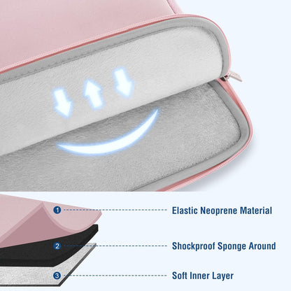 MOSISO Laptop Case 13.3 inch, 13-13.3 inch Laptop Sleeve Bag Compatible with MacBook Air/Pro 13/Pro 14 M5 M4 M3 M2 M1, HP Dell ASUS Lenovo, Neoprene Computer Sleeve Bag with Small Case, Baby Pink - Colors A