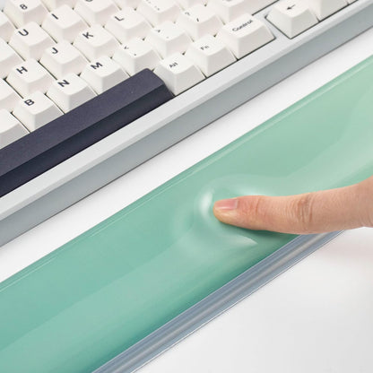 Gel Keyboard and Mouse Wrist Rest Set –White Clear Wrist Rest for Computer Keyboard 60%/68%/75%, Comfort & Support for Typing and Gaming