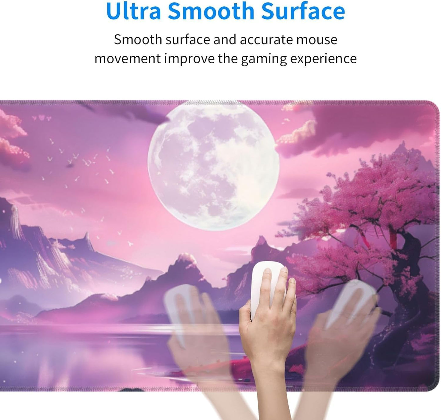 Japanese Mouse Pad, Large Japanese Desk Mat, XL Anime Gaming Keyboard Mat, Non-Slip Rubber Base, Big Extended Desk Protector for Home Office, 31.5”x11.8”