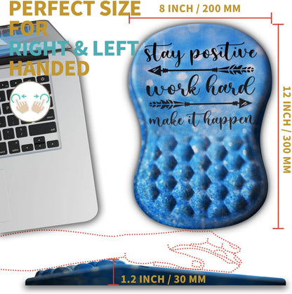 Hokafenle Ergonomic Mouse Pad Wrist Support with Massage Design, Wrist Rest Pain Relief Mousepad with Memory Foam&Non-Slip PU Base, Mouse Pads for Wireless Mouse & Desk (12x8 inch,Black)