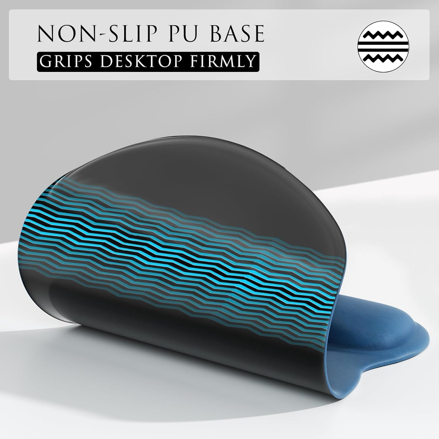 MROCO Ergonomic Mouse Pad with Gel Wrist Rest, Smooth Wrist Support Surface, Non-Slip PU Base for Pain Relief, Comfortable Mousepad for Computer, Laptop, Office & Home, 9.4 x 8.1 in, Black
