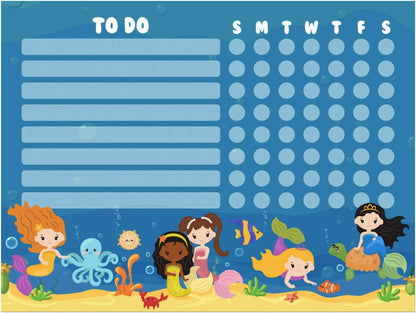 Dry Erase Whiteboard Task & Habit Tracker | Removable and Restickable Adhesive Decal | Fine-Tip Magnetic Marker Included | 9” x 12”