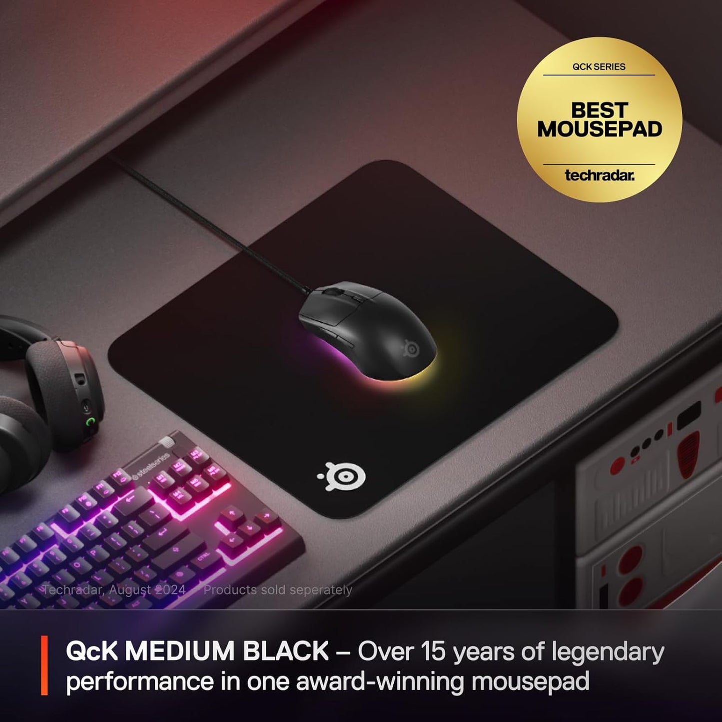 SteelSeries QcK Gaming Mouse Pad - XXL Cloth - Peak Tracking and Stability - Esports Mousepad - Never-Slip - Full Desk Coverage