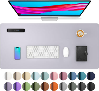 Aothia Leather Desk Pad Protector, Mouse Pad, Office Desk Mat, Non-Slip PU Leather Desk Blotter, Laptop Desk Pad, Waterproof Desk Writing Pad for Office and Home (Black,36" x 17") - Colors B
