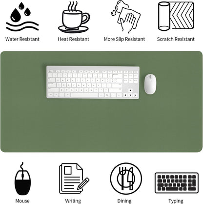 Bloss Leather Desk Pad and Keyboard Wrist Rest, Large Mouse Pad + Keyboard Pad+Mouse Wrist Support, Non-Slip Desk Mat Protector for Office, Home(31.5×15.7 Inches,Beige) - Colors B