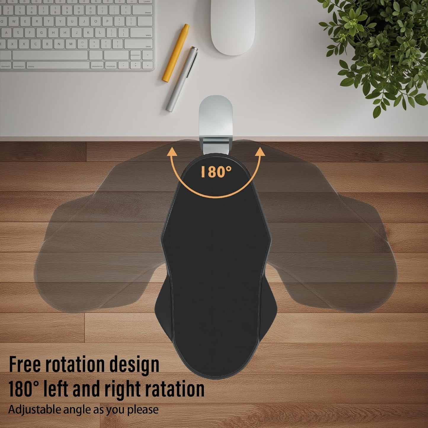 Ergonomic Arm/Elbow Rest for Desk - Foldable Rotatable Elbow Support for Computer Desk, Office & Gaming Comfort (Foldable Rotating Black)