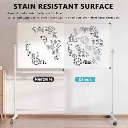 Large Whiteboard Easel with Stand, 36" x 24" Portable Standing Magnetic Dry Erase White Board, 3' x 2' Tripod Height Adjustable Flip Chart Easel for Home Office Classroom School, Silver
