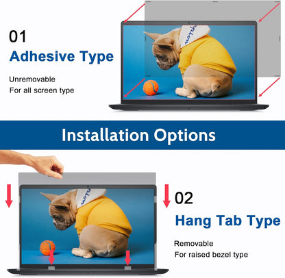 IPROKKO Laptop Privacy Screen 14 Inch 16:9 Aspect, Compatible with HP, Dell, Acer, Asus, Samsung, Lenovo Yoga & More, Removable Anti Blue Light Glare Spy Computer Monitor Filter Security Shield