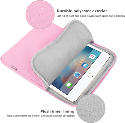 MoKo 7-8 Inch Tablet Sleeve Bag, Polyester Pouch Cover Case Fits iPad mini (A17 Pro) 8.3" 2024, iPad mini 6/5/4/3/2/1, Samsung Galaxy Tab S2 8.0, Tab A 8.0, ZenPad Z8s 7.9,Black