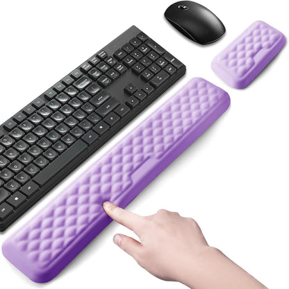 Keyboard Wrist Rest Mouse Wrist Support, Memory Foam Wrist Rest Pad for Computer Laptop, Ergonomic Wrist Cushion Support for Typing Pain Relief, Gaming Home Office, Purple