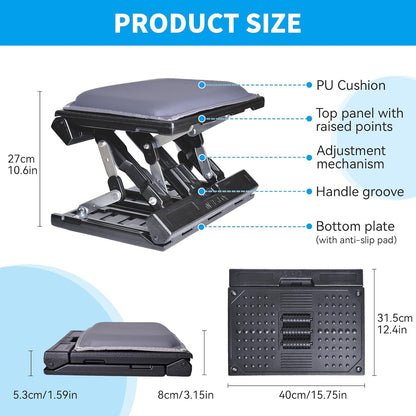 Scalebeard Foot Rest for Under Desk at Work,Height Adjustable Infinite Angle Ergonomic Foldable Footrest for Office, Gaming,Computer, Removable Pad Desk Foot Stool with Massage Beads,for All Seasons