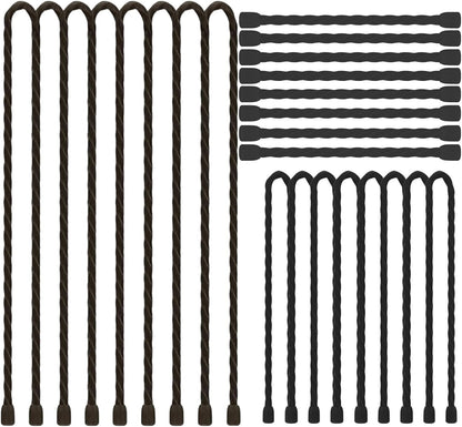 Silicone Cable Ties with Holes, 24PK Reusable Twist Ties for Bundling - 6in, 12in, 18in - Indoor/Outdoor Use (Black)