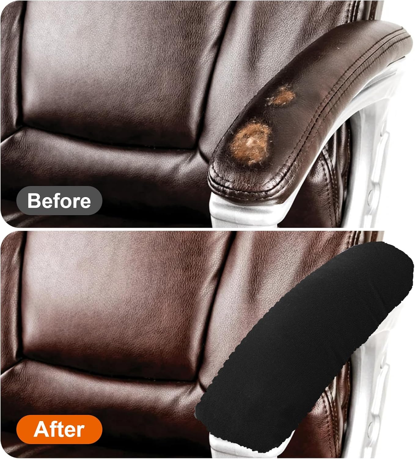 2PCS Office Chair Arm Covers Removable Office Chair Armrest Covers Protectors Arm Rest Cover for Computer Gaming Chairs Arms Pads, 30 X 8cm/11.81 X 3.15in