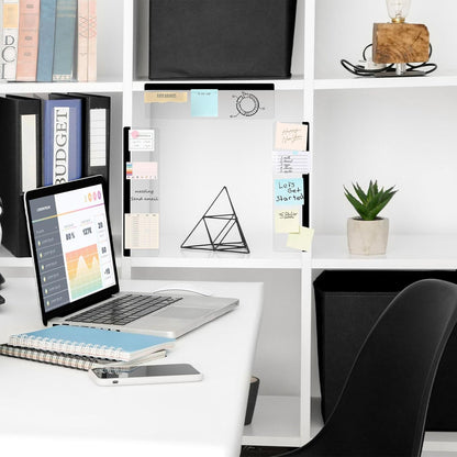 DOLLAR BOSS Monitor Memo Boards for Computers 2 Pcs Office Desk Accessories 11" x 3.1" Transparent Acrylic Monitor Side Panel Multifunction Message Board Screen Note Holder for Office Home Work Desk