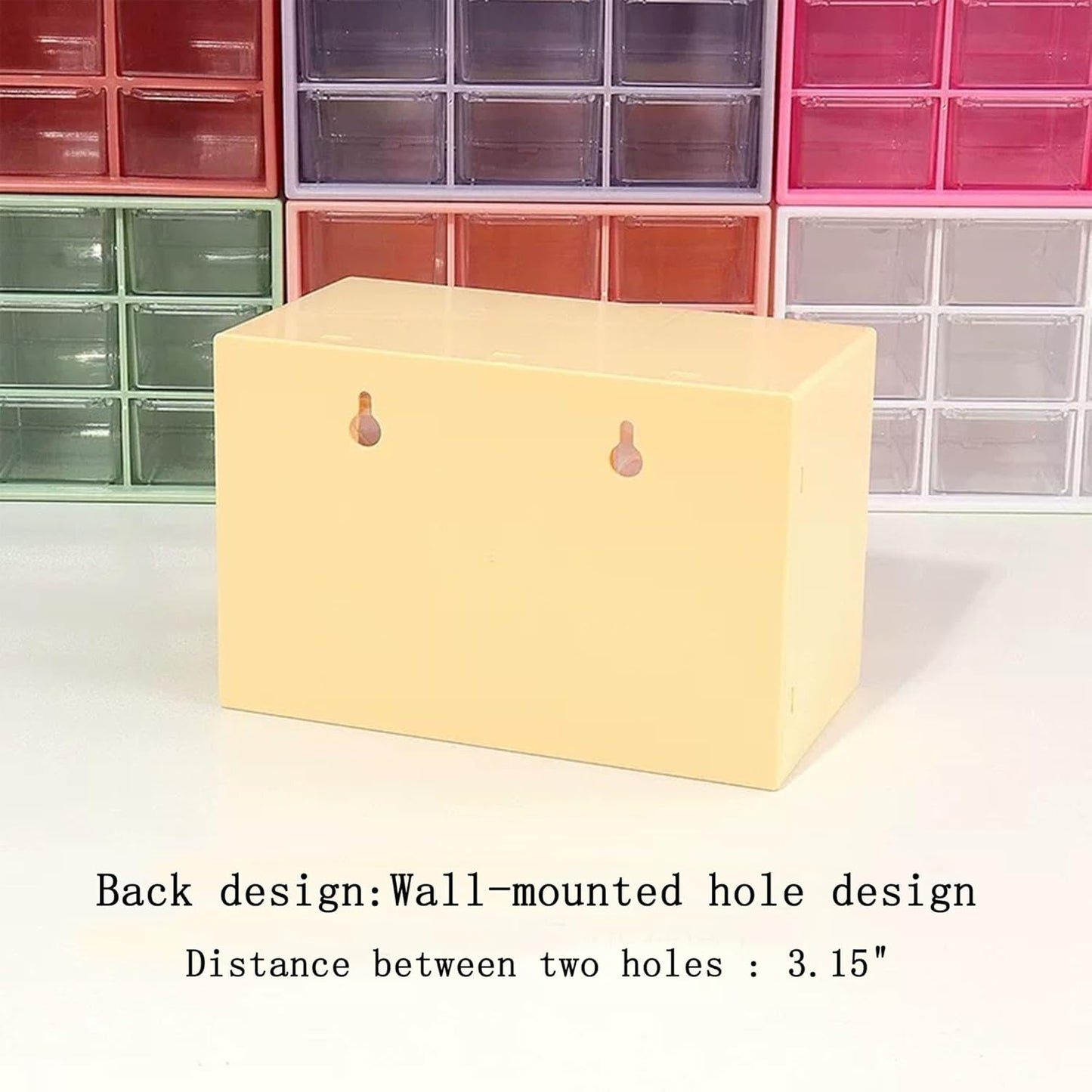 Feadily 2PCS Small Drawer Organizer for Desk, Desktop Drawer Organizer with 9 Clear Drawers, Plastic Desktop Storage Drawers 7.1 Inch x 3 .9 Inch x 4.7 Inch, White
