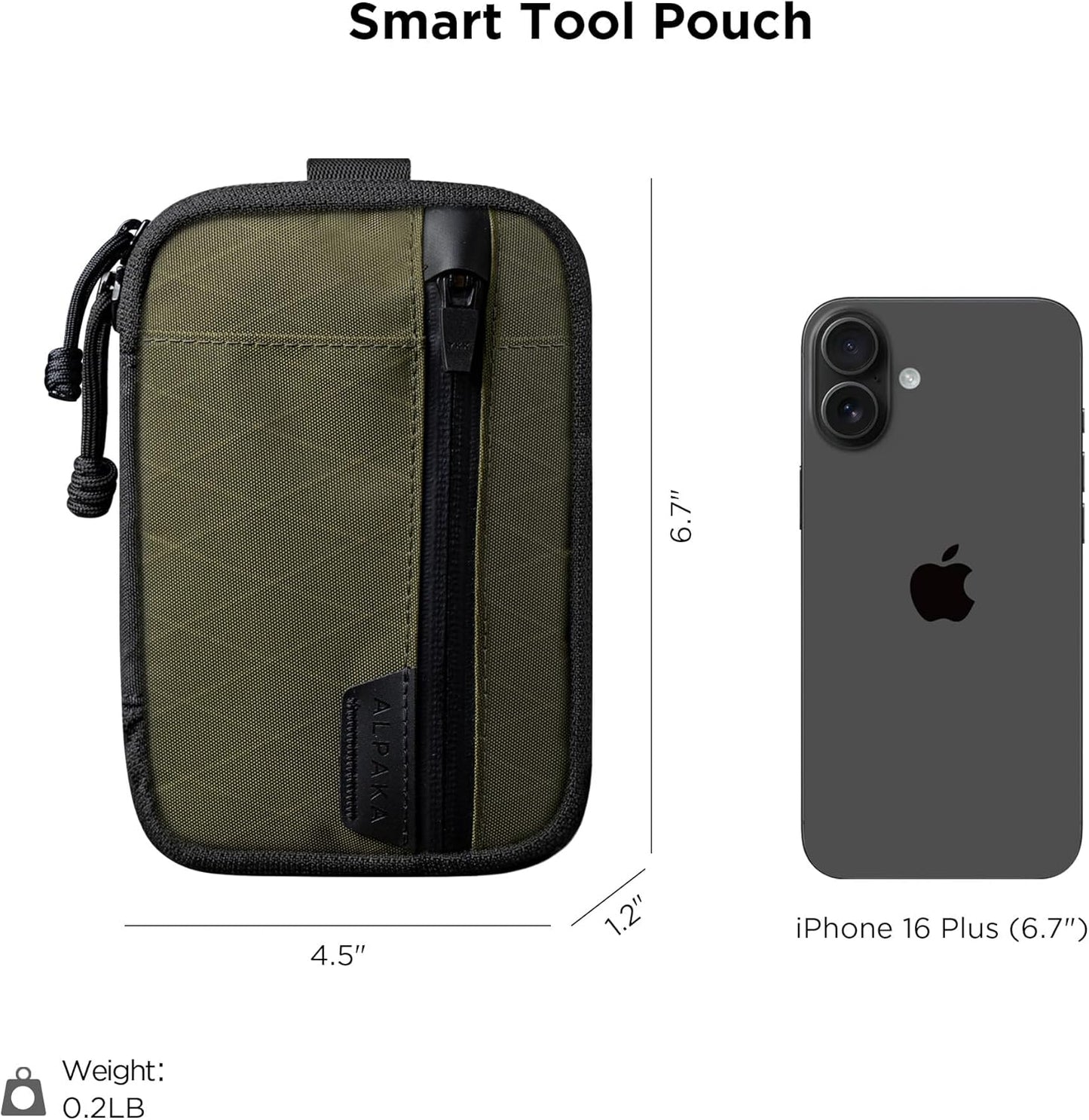 ALPAKA Admin Pouch Pro EDC Organizer - Small Tool Pouch with Smooth Zipper, Weatherproof Storage for Electronics, Cables, Travel Accessories - Black Axogrid 300D Fabric