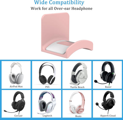 SOKUSIN Headphone Stand Headset Holder - Adhesive Gaming Earphones Hanger, Universal Desk Wall Mount Hook for All Headphone/Controller, Compatible with Beats, AirPods Max,Sony, JBL (White)