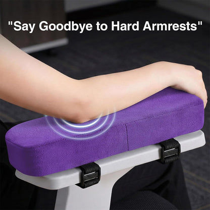 Smiry Ergonomic Office Chair Armrest Pads, Memory Foam Arm Rest Covers, Non-Slip Armrest Cushion with Adjustable Buckles and Straps, Elbow Relief for Desk, Gaming & Wheelchair (Black, Set of 2)