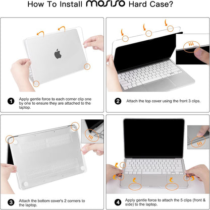MOSISO Compatible with MacBook Neo Case 13 inch 2026 Release Model A3404 with A18 Pro Chip, 4 in 1 Kit Precision Fit Crack & Scratch Resistant Protective Hard Shell Case Cover, Crystal Clear