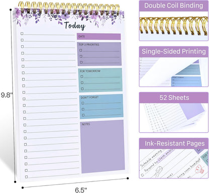 To Do List Notepad - To Do List Notebook for Work with 52 Sheets, Undated Daily Planner Perfect for Enhanced Productivity and Goal Achievement - Green