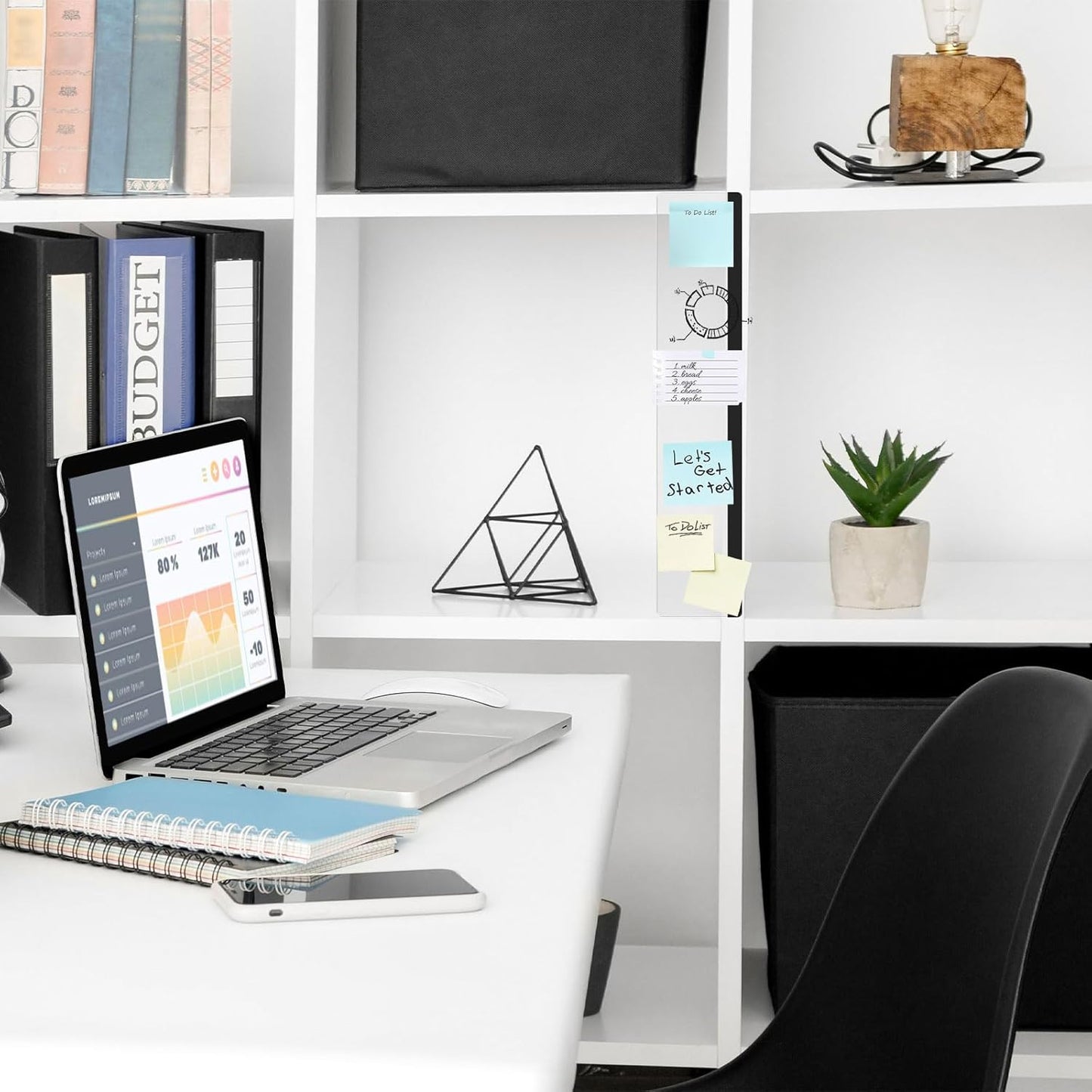 DOLLAR BOSS Monitor Memo Boards for Computers 2 Pcs Office Desk Accessories 11" x 3.1" Transparent Acrylic Monitor Side Panel Multifunction Message Board Screen Note Holder for Office Home Work Desk