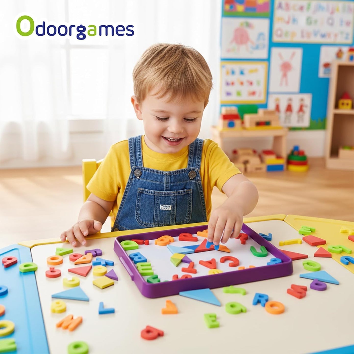 Magnetic Board for Kids – 13.2" X 10" - Magnetic Dry Erase Tray | Stackable Magnetic Tray for Classroom, Home, Travel & Preschool Learning (Cyan)