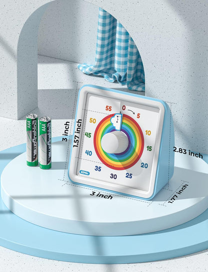 LIORQUE 60 Minute Visual Timer for Kids, Visual Countdown Timer for Classroom Office Kitchen with 'Space Ship' Pattern Design, Pomodoro Timer with Silent Operation (Batteries Included)
