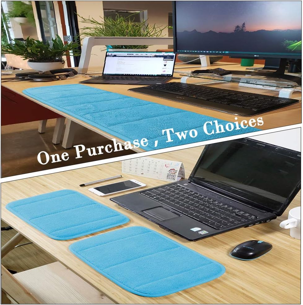AUHOKY 2 Sets Ergonomic Computer Wrist Pad - Long & Short Size Combination Keyboard Rest Elbow Support Mat for Office, Desktop, Working, Gaming - Memory Foam Relieve Elbow Pain (Brown)